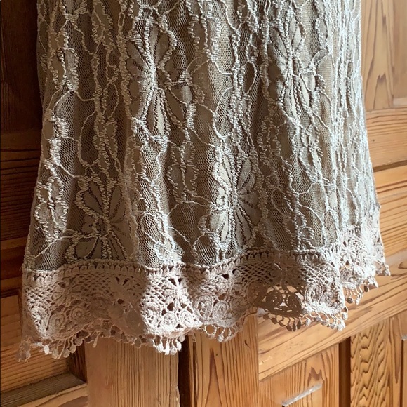 a’reve Lace Boho Tan Cold Shoulder Dress - Picture 3 of 15